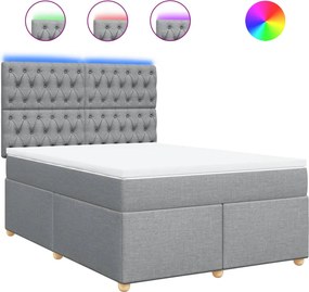 vidaXL Κρεβάτι Boxspring με Στρώμα Αν. Πράσινο 160x200εκ Υφασμάτινο