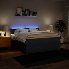 vidaXL Κρεβάτι Boxspring με Στρώμα Μπλε 180x200 εκ. Υφασμάτινο