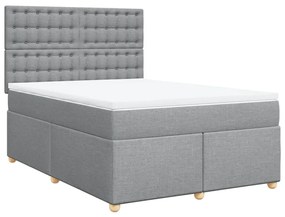 ΚΡΕΒΑΤΙ BOXSPRING ΜΕ ΣΤΡΩΜΑ ΑΝΟΙΧΤΟ ΓΚΡΙ 140X190 ΕΚ. ΥΦΑΣΜΑΤΙΝΟ 3291289