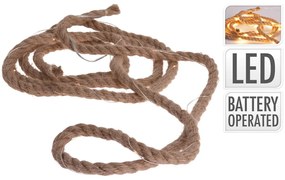 Σχοινί με φωτισμό LED - 3 Μέτρα, 30 LED φωτάκια, με μπαταρία - Θερμό λευκό