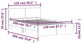 ΠΛΑΙΣΙΟ ΚΡΕΒΑΤΙΟΥ ΜΕ ΚΕΦΑΛΑΡΙ ΛΕΥΚΟ 120 X 200ΕΚ. 3207490