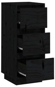 vidaXL Συρταριέρες 2 τεμ. Μαύρες 32x34x75 εκ. από Μασίφ Ξύλο Πεύκου