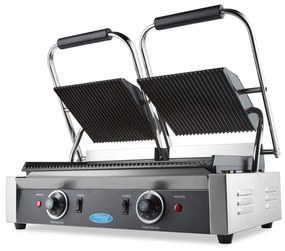 Contact Grill - Grooved - Double Grill Plate - 2 x 22cm