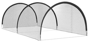 vidaXL Μπέιζμπολ & Σόφτμπολ Μαύρο 702 x 369,5 x 243,5 cm Πολυεστέρας
