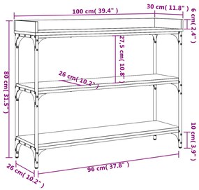 ΤΡΑΠΕΖΙ ΚΟΝΣΟΛΑ ΜΕ ΡΑΦΙΑ ΚΑΠΝΙΣΤΗ ΔΡΥΣ 100 X 30 X 80 ΕΚ. 837809