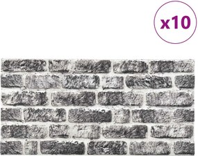 vidaXL Πάνελ τοίχου 10 pcs Σκούρο Γκρι και Λευκό 100 x 50 cm Αφρός EPS