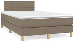 vidaXL Κρεβάτι Boxspring με Στρώμα Taupe 120x190 εκ. Υφασμάτινο