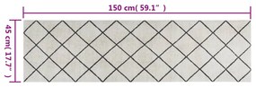vidaXL Χαλί Κουζίνας Πλενόμενο με Τετράγωνο Σχέδιο 45x150 εκ. Βελούδο