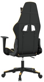 vidaXL Καρέκλα Gaming Μαύρο/Χρυσό από Συνθετικό Δέρμα