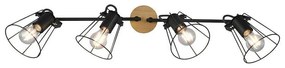Φωτιστικό Οροφής - Σποτ Jaipur R80614032 4xE27 60W 83x31cm Natural-Black RL Lighting Metal,Wood