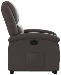 Πολυθρόνα Ηλεκ. Ανακλινόμενη Ανύψωση Σκ. από Γνήσιο Δέρμα - Καφέ