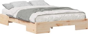 vidaXL Σκελετός Κρεβατιού Καφέ 135 x 190 cm