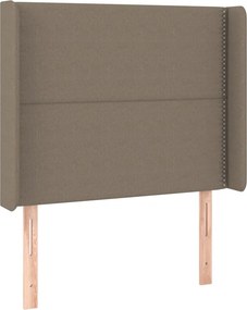 vidaXL Κρεβάτι Boxspring με Στρώμα Taupe 90x200 εκ. Υφασμάτινο