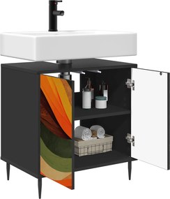 vidaXL Ντουλάπι Μπάνιου BONN Μαύρη Δρυς 60 x 40 x 61 εκ