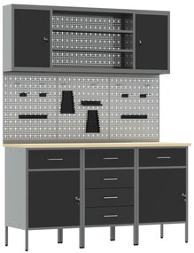 vidaXL Σετ Εργασίας 7 Τεμαχίων Μαύρο Χάλυβα