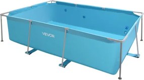VEVOR Steel Frame Above Ground Swimming Pool 118 x 78 x 30 in Rectangular Blue