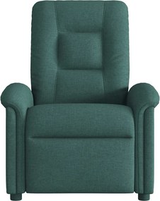 vidaXL Πολυθρόνα Μασάζ Ανακλινόμενη Σκούρο Πράσινο Υφασμάτινη