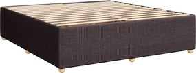vidaXL Κρεβάτι Boxspring με Στρώμα Σκούρο Καφέ 180x200 εκ Υφασμάτινο