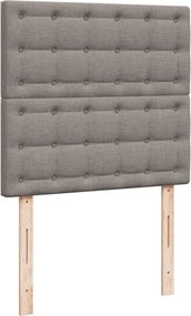 vidaXL Κρεβάτι Boxspring με Στρώμα Taupe 90x190 εκ.Υφασμάτινο