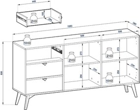 Μπουφές Ernest Plus-Menta - 158.00Χ38.00Χ80.00cm