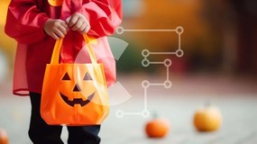 Intra Συλλεκτικό Ξύλινο Παζλ Plywood  4mm - Παιδί με τσάντα κολοκύθας αποκριών Σε Ξύλινο Κουτί - Διαστάσεις Puzzle: 10x10 cm – 25 κομμάτια