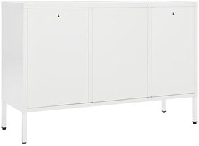 vidaXL Μπουφές Λευκός 105 x 35 x 70 εκ. από Ατσάλι και Ψημένο Γυαλί