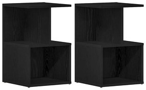 vidaXL Κομοδίνο 2 pcs Μαύρη δρυς 35 x 35 x 55 εκ. Επεξεργασμένο ξύλο