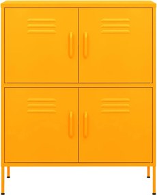 vidaXL Ντουλάπι Αποθήκευσης Μουσταρδί 80x35x101,5 εκ. από Ατσάλι