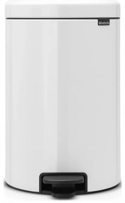 Κάδος με πεντάλ Brabantia NewIcon 649034, 20 l, Ομαλό κλείσιμο, Αντιολισθητική βάση, Λευκό
