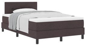 vidaXL Κρεβάτι box spring με στρώμα Σκούρο Καφέ 120 x 200 cm ύφασμα