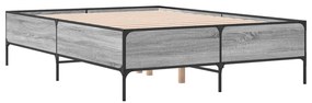 vidaXL Πλαίσιο Κρεβατιού Γκρι Sonoma 120 x 190εκ. Επεξ. Ξύλο & Μέταλλο