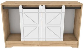 Έπιπλο Τηλεόρασης Ahris 322RTC2199 140x35x85cm Oak-White