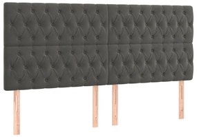 ΚΡΕΒΑΤΙ BOXSPRING ΜΕ ΣΤΡΩΜΑ ΣΚΟΥΡΟ ΓΚΡΙ 180X200 ΕΚ. ΒΕΛΟΥΔΙΝΟ 3129406