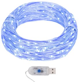 vidaXL Φωτάκια Ψείρες LED Μπλε 40 μ. 400 LED με 8 Λειτουργίες