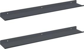 vidaXL Πλωτό ράφι Επιτοίχιο 2 pcs Ανθρακί 60 x 8,5 x 2,5 εκ Ατσάλι