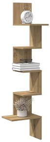 vidaXL Γωνιακό ράφι τοίχου Δρυς τεχνίτης 32x32x127,5 cm