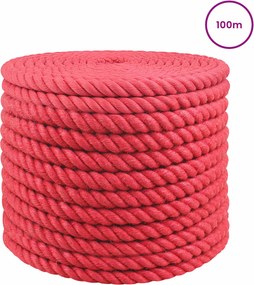 vidaXL Σχοινί Από Τζute 16 mm Κόκκινο 100% Τζούτα Tossa