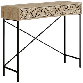 Κονσόλα Heaton Megapap μεταλλική - μελαμίνης χρώμα sapphire oak 110x35,6x90εκ.