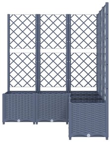vidaXL Ζαρντινιέρα Κήπου με Καφασωτό Μπλε Γκρι 120x120x136 εκ από PP