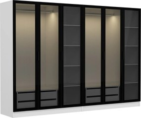 Εξαφυλλη Ντουλαπα Λευκο/Μαυρο KALEO 52x270x190