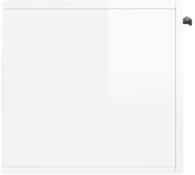 vidaXL Ντουλάπι Τοίχου Γυαλιστερό Λευκό 60x36,5x35 εκ. Επεξεργ. Ξύλο