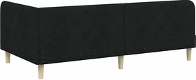 vidaXL Κρεβάτι Γωνίας Μαύρο 90 x 190 cm ύφασμα