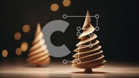 Intra Συλλεκτικό Ξύλινο Παζλ Plywood  4mm - Ξύλινα χριστουγεννιάτικα δέντρα σε σκούρο φόντο Σε Ξύλινο Κουτί - Διαστάσεις: 10x10 cm – 25 κομμάτια