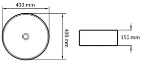 vidaXL Νιπτήρας Ασημί 40 x 15 εκ. Κεραμικός