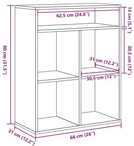 ΒΙΒΛΙΟΘΗΚΗ ΜΕ 5 ΡΑΦΙΑ ΜΑΥΡΗ 66X31X80 ΕΚ. ΕΠΕΞΕΡΓΑΣΜΕΝΟ ΞΥΛΟ 860293