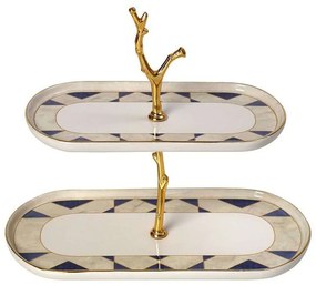 Ορντεβιέρα 2 Θέσεων Step Lisbon ROV146 22-27cm Blue-Beige Espiel Ceramic