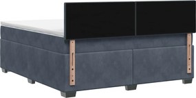 vidaXL Κρεβάτι Box Spring με Στρώμα και LED Σκούρο Γκρι 140 x 200 cm