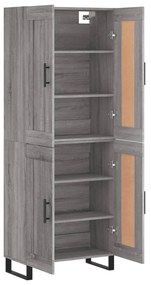 vidaXL Ντουλάπι Γκρι Sonoma 69,5 x 34 x 180 εκ. Επεξεργασμένο Ξύλο