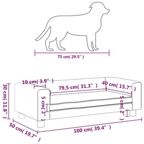 Κρεβάτι Σκύλου με Προέκταση Ροζ 100x50x30 εκ. Βελούδο