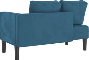 vidaXL Ανάκλιντρο Μπλε Υφασμάτινο με Βελούδινο